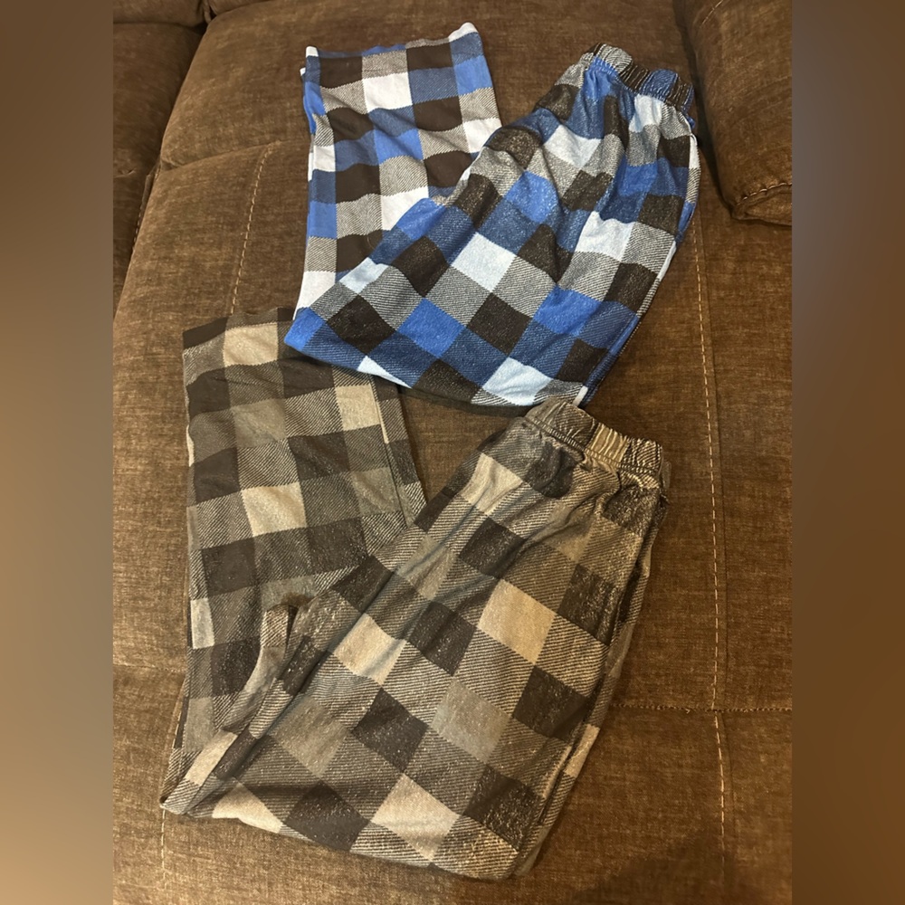 Men's Checkered Lounge Pants - Blue and Gray no lace but in excellent condition